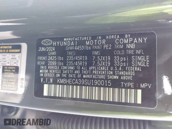 2025 Hyundai Kona Limited с VIN KM8HECA39SU190015, выставлен на аукционе IAAI как лот 41971064 с пробегом 2 595 миль миль и . История ставок и продаж доступна на DreamBid. Изображение 9.