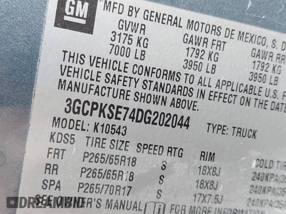 2013 Chevrolet Silverado 1500 LT with VIN 3GCPKSE74DG202044, listed as a IAAI auction lot 43017136 with 145,988 mi miles and . Bid and sale history available at DreamBid. Image 9.