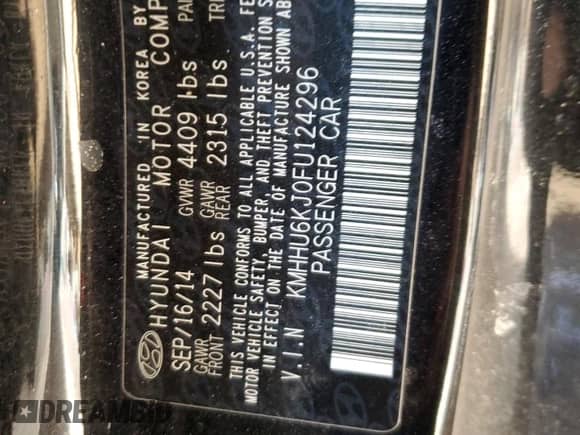 2015 Hyundai Genesis Coupe R-Spec z VIN KMHHU6KJ0FU124296, wystawiony jako Copart lot #46195435 z przebiegiem 148 714 mil mil oraz Szkoda całkowita • Salvage title. Historia ofert i sprzedaży dostępna na DreamBid. Obrazek 12.