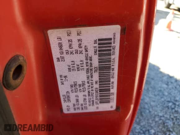 1997 Dodge Dakota с VIN 1B7FL26Y9VS164210, выставлен на аукционе Copart как лот 87233344 с пробегом Не указан миль и Списание • Salvage title. История ставок и продаж доступна на DreamBid. Изображение 12.