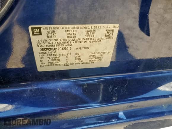 2014 Chevrolet Silverado 1500 LT z VIN 3GCPCREC1EG120910, wystawiony jako Copart lot #72025565 z przebiegiem 150 534 mil mil oraz Czysty tytuł • Clean title. Historia ofert i sprzedaży dostępna na DreamBid. Obrazek 12.