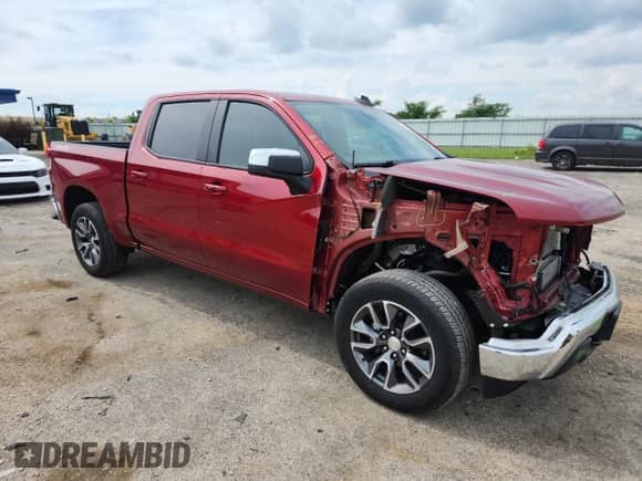 2022 Chevrolet Silverado 1500 LT with VIN 3GCPDDEK7NG506576, listed as a Copart auction lot 63663885 with 47,896 mi miles and Salvage title. Bid and sale history available at DreamBid. Image 4.
