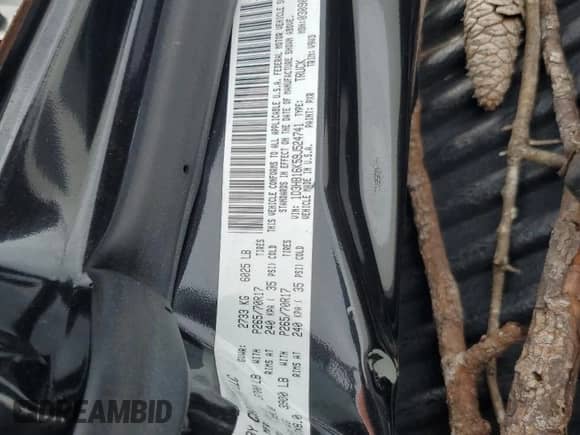 2009 Dodge 1500 ST с VIN 1D3HB16K59J524741, выставлен на аукционе Copart как лот 69184454 с пробегом Не указан миль и На запчасти • Non repairable. История ставок и продаж доступна на DreamBid. Изображение 13.