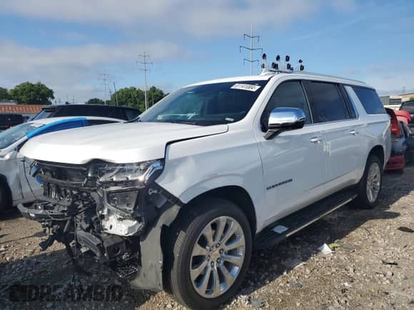 2024 Chevrolet Suburban Premier с VIN 1GNSKFKD2RR107802, выставлен на аукционе Copart как лот 61141004 с пробегом 12 360 миль миль и Списание • Salvage title. История ставок и продаж доступна на DreamBid. Изображение 1.