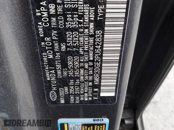2023 Hyundai Palisade XRT with VIN KM8R3DGE2PU642838, listed as a Copart auction lot 90396975 with 19,395 mi miles and Non repairable. Bid and sale history available at DreamBid. Image 13.