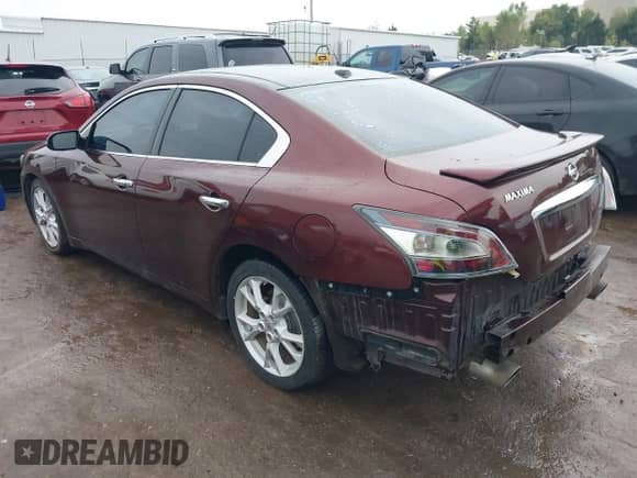 2014 Nissan Maxima SV with VIN 1N4AA5AP8EC906774, listed as a IAAI auction lot 43439683 with 126,202 mi miles and . Bid and sale history available at DreamBid. Image 3.