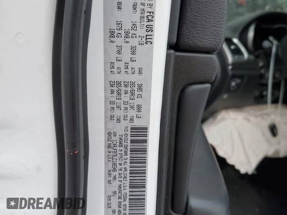 2018 Jeep Grand Cherokee Sterling with VIN 1C4RJFBT8JC106548, listed as a Copart auction lot 45405535 with 79,890 mi miles and Salvage title. Bid and sale history available at DreamBid. Image 14.