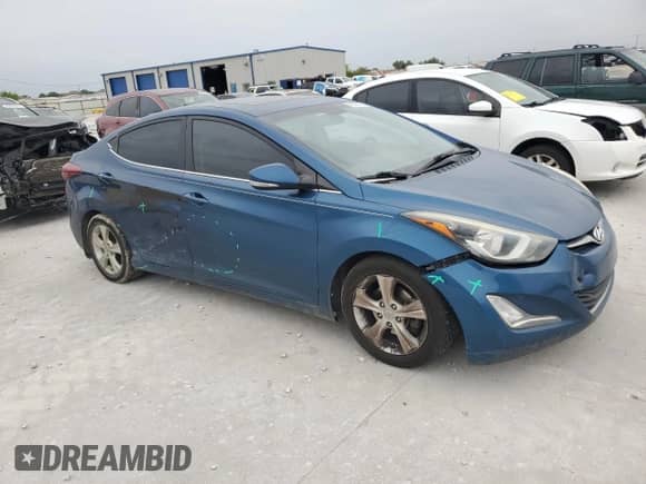 2016 Hyundai Elantra Limited with VIN KMHDH4AE9GU554051, listed as a Copart auction lot 89721235 with 160,265 mi miles and Salvage title. Bid and sale history available at DreamBid. Image 4.