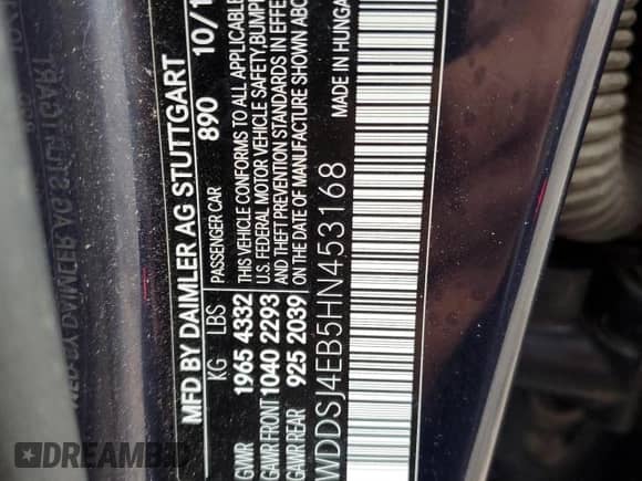 2017 Mercedes-Benz CLA 250 с VIN WDDSJ4EB5HN453168, выставлен на аукционе Copart как лот 70678845 с пробегом 117 205 миль миль и Списание • Salvage title. История ставок и продаж доступна на DreamBid. Изображение 13.