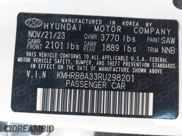 2024 Hyundai Venue SE с VIN KMHRB8A33RU298201, выставлен на аукционе IAAI как лот 43252185 с пробегом 38 914 миль миль и . История ставок и продаж доступна на DreamBid. Изображение 9.