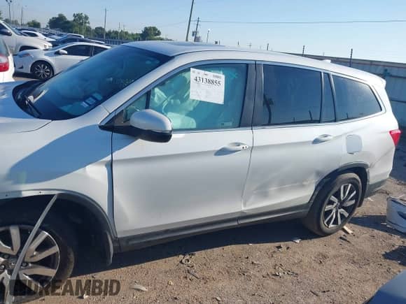 2022 Honda Pilot EX-L with VIN 5FNYF5H55NB017674, listed as a IAAI auction lot 43138855 with 54,954 mi miles and . Bid and sale history available at DreamBid. Image 13.