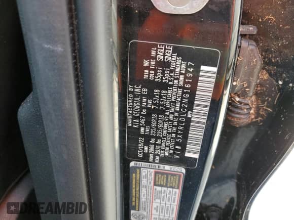 2022 Kia Sorento X-Line S z VIN 5XYRLDLC2NG161947, wystawiony jako Copart lot #75103874 z przebiegiem Nie podano mil oraz Szkoda całkowita • Salvage title. Historia ofert i sprzedaży dostępna na DreamBid. Obrazek 13.