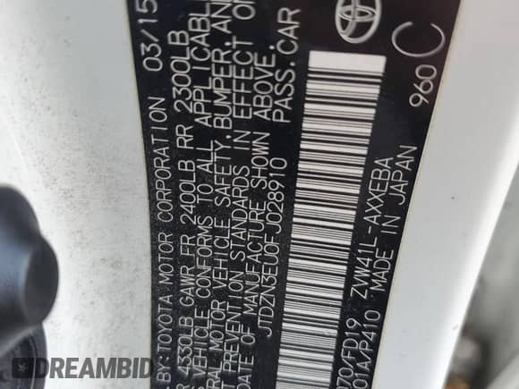 2015 Toyota Prius Two z VIN JTDZN3EU0FJ028910, wystawiony jako Copart lot #68229945 z przebiegiem 337 145 mil mil oraz Czysty tytuł • Clean title. Historia ofert i sprzedaży dostępna na DreamBid. Obrazek 12.