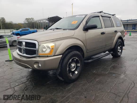 2005 Dodge Durango SLT z VIN 1D4HB48N45F567100, wystawiony jako Copart lot #87469905 z przebiegiem 268 378 mil mil oraz Czysty tytuł • Clean title. Historia ofert i sprzedaży dostępna na DreamBid. Obrazek 1.