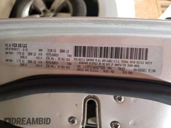 2016 Ram 1500 Big Horn with VIN 1C6RR7GT0GS377925, listed as a Copart auction lot 71929635 with Not provided miles and Salvage title. Bid and sale history available at DreamBid. Image 12.