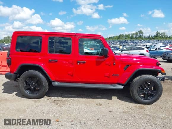 2021 Jeep Wrangler Unlimited Sahara High Altitude with VIN 1C4HJXEN5MW626501, listed as a IAAI auction lot 43108493 with 41,093 mi miles and . Bid and sale history available at DreamBid. Image 13.