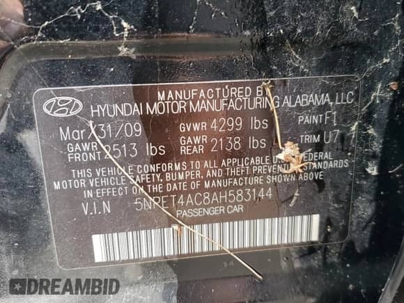 2010 Hyundai Sonata GLS z VIN 5NPET4AC8AH583144, wystawiony jako Copart lot #90503245 z przebiegiem 91 083 mil mil oraz Szkoda całkowita • Salvage title. Historia ofert i sprzedaży dostępna na DreamBid. Obrazek 12.