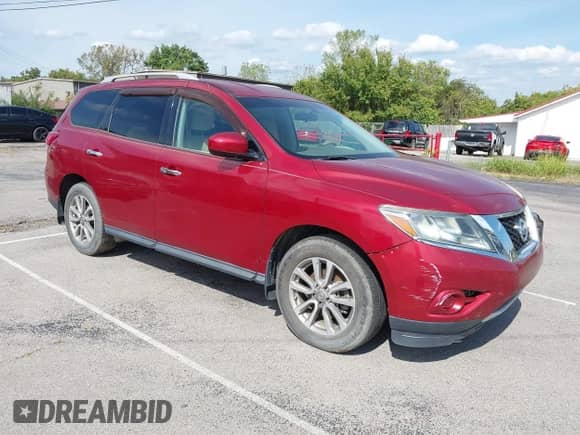 2014 Nissan Pathfinder SV z VIN 5N1AR2MN8EC732048, wystawiony jako IAAI lot #43437592 z przebiegiem 133 609 mil mil oraz . Historia ofert i sprzedaży dostępna na DreamBid. Obrazek 1.