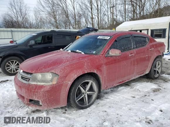 2013 Dodge Avenger SXT with VIN 1C3CDZCB2DN746742, listed as a Copart auction lot 87598015 with 164,676 mi miles and Salvage title. Bid and sale history available at DreamBid. Image 1.