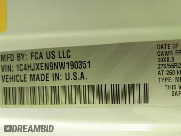 2022 Jeep Wrangler Unlimited Sahara с VIN 1C4HJXEN9NW190351, выставлен на аукционе IAAI как лот 42741722 с пробегом 40 794 миль миль и . История ставок и продаж доступна на DreamBid. Изображение 9.