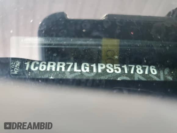 2023 Ram 1500 SLT z VIN 1C6RR7LG1PS517876, wystawiony jako Copart lot #81379105 z przebiegiem 58 836 mil mil oraz Nie do naprawy • Non repairable. Historia ofert i sprzedaży dostępna na DreamBid. Obrazek 14.
