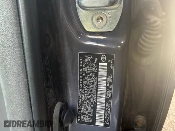 2011 Toyota Prius I with VIN JTDKN3DU9B0295370, listed as a Copart auction lot 86597445 with 186,879 mi miles and Clean title. Bid and sale history available at DreamBid. Image 11.