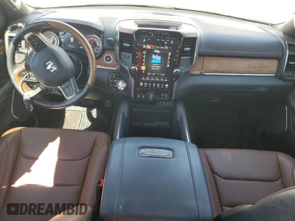 2021 Ram 1500 Longhorn with VIN 1C6SRFKT2MN573121, listed as a Copart auction lot 81305835 with 37,576 mi miles and Salvage title. Bid and sale history available at DreamBid. Image 8.