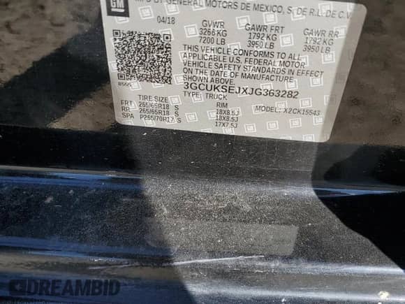 2018 Chevrolet Silverado 1500 LTZ с VIN 3GCUKSEJXJG363282, выставлен на аукционе Copart как лот 50793305 с пробегом Не указан миль и Списание • Salvage title. История ставок и продаж доступна на DreamBid. Изображение 13.