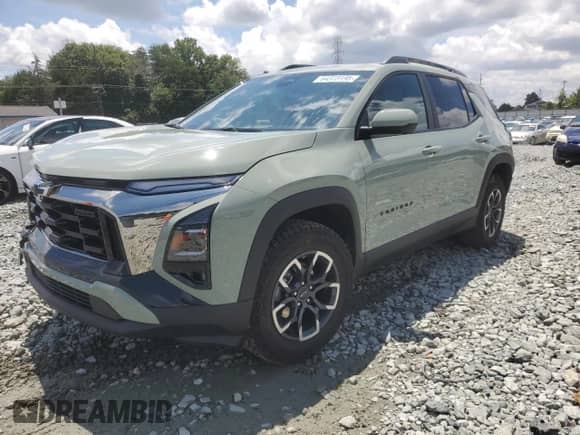 2025 Chevrolet Equinox AWD ACTIV with VIN 3GNAXSEG1SL122252, listed as a Copart auction lot 64373195 with 7,386 mi miles and Salvage title. Bid and sale history available at DreamBid. Image 1.