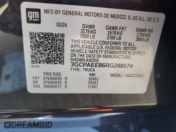 2024 Chevrolet Silverado 1500 z VIN 3GCPAEE86RG288574, wystawiony jako Copart lot #63547245 z przebiegiem 26 929 mil mil oraz Szkoda całkowita • Salvage title. Historia ofert i sprzedaży dostępna na DreamBid. Obrazek 13.