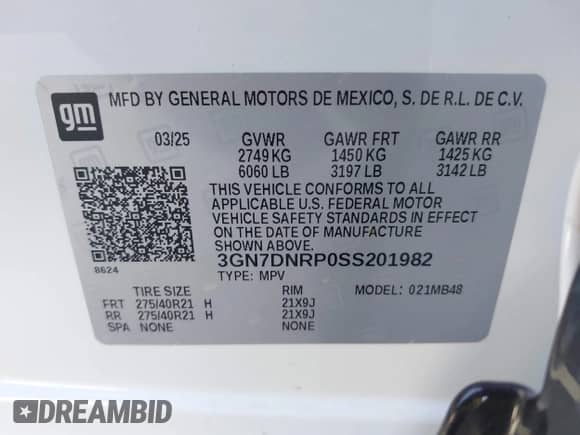 2025 Chevrolet Equinox EV LT2 с VIN 3GN7DNRP0SS201982, выставлен на аукционе IAAI как лот 42996373 с пробегом 860 миль миль и . История ставок и продаж доступна на DreamBid. Изображение 9.