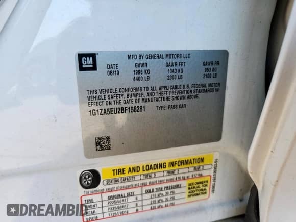 2011 Chevrolet Malibu 1FL with VIN 1G1ZA5EU2BF158281, listed as a Copart auction lot 71487095 with 92,006 mi miles and Salvage title. Bid and sale history available at DreamBid. Image 12.