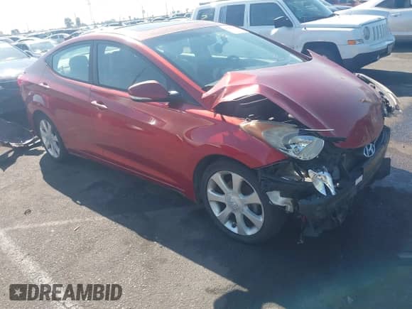 2013 Hyundai Elantra GLS with VIN 5NPDH4AE3DH279657, listed as a IAAI auction lot 43119650 with 140,506 mi miles and . Bid and sale history available at DreamBid. Image 1.