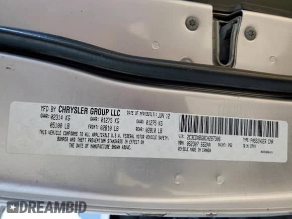 2012 Dodge Charger SE with VIN 2C3CDXBG8CH287306, listed as a Copart auction lot 84903545 with 203,624 mi miles and Salvage title. Bid and sale history available at DreamBid. Image 12.