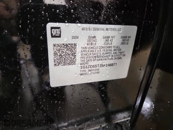 2025 Chevrolet Malibu LT с VIN 1G1ZD5ST3SF148877, выставлен на аукционе Copart как лот 87368175 с пробегом 29 627 миль миль и Списание • Salvage title. История ставок и продаж доступна на DreamBid. Изображение 12.