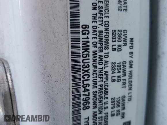 2012 Chevrolet Caprice Police Police с VIN 6G1MK5U3XCL647968, выставлен на аукционе Copart как лот 82195734 с пробегом 126 955 миль миль и Чистый • Clean title. История ставок и продаж доступна на DreamBid. Изображение 12.