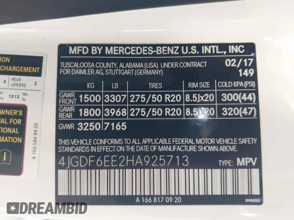 2017 Mercedes-Benz GLS 450 z VIN 4JGDF6EE2HA925713, wystawiony jako IAAI lot #43316642 z przebiegiem 98 372 mil mil oraz . Historia ofert i sprzedaży dostępna na DreamBid. Obrazek 9.