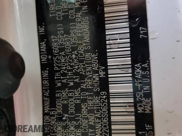 2006 Toyota Sienna XLE z VIN 5TDBA22C06S065249, wystawiony jako Copart lot #67028185 z przebiegiem 254 862 mil mil oraz Nie do naprawy • Non repairable. Historia ofert i sprzedaży dostępna na DreamBid. Obrazek 14.