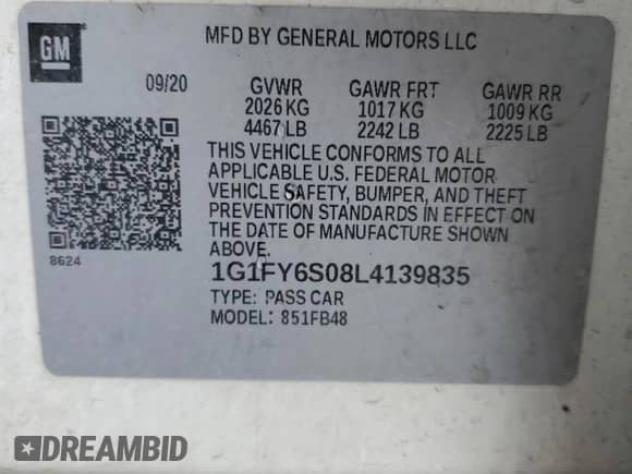 2020 Chevrolet Bolt EV LT z VIN 1G1FY6S08L4139835, wystawiony jako Copart lot #66684573 z przebiegiem 107 279 mil mil oraz . Historia ofert i sprzedaży dostępna na DreamBid. Obrazek 12.