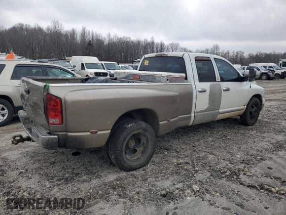 2004 Dodge 3500 SLT with VIN 3D7MA48C34G161955, listed as a Copart auction lot 46101375 with 362,119 mi miles and Salvage title. Bid and sale history available at DreamBid. Image 3.