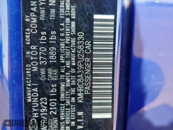 2023 Hyundai Venue Limited с VIN KMHRC8A39PU258330, выставлен на аукционе Copart как лот 66326475 с пробегом 30 676 миль миль и Списание • Salvage title. История ставок и продаж доступна на DreamBid. Изображение 13.