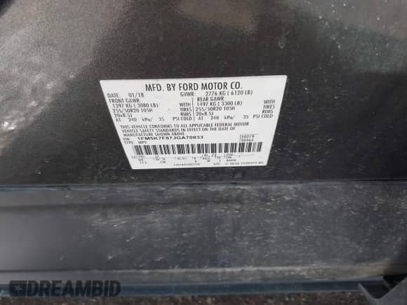 2018 Ford Explorer Limited z VIN 1FM5K7F87JGA70833, wystawiony jako IAAI lot #43398215 z przebiegiem 80 394 mil mil oraz . Historia ofert i sprzedaży dostępna na DreamBid. Obrazek 9.