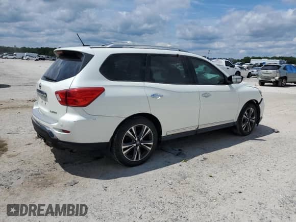 2017 Nissan Pathfinder Platinum z VIN 5N1DR2MN2HC677002, wystawiony jako Copart lot #80289305 z przebiegiem 96 799 mil mil oraz Szkoda całkowita • Salvage title. Historia ofert i sprzedaży dostępna na DreamBid. Obrazek 3.