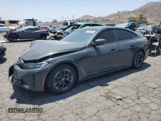 2023 BMW i4 eDrive35 with VIN WBY43AW0XPFR19726, listed as a Copart auction lot 64955865 with 16,952 mi miles and Salvage title. Bid and sale history available at DreamBid. Image 1.