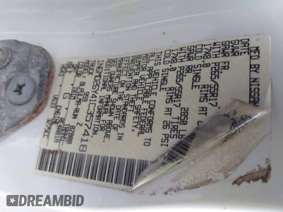 2001 Nissan Frontier SVE z VIN 1N6MD26Y41C357418, wystawiony jako IAAI lot #42706994 z przebiegiem 195 173 mil mil oraz . Historia ofert i sprzedaży dostępna na DreamBid. Obrazek 9.