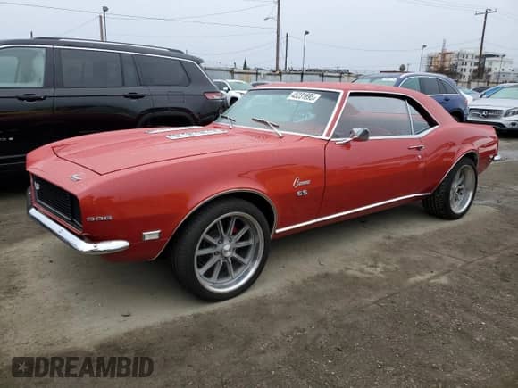 1968 Chevrolet Camaro z VIN 124378N312842, wystawiony jako Copart lot #45231695 z przebiegiem 62 028 mil mil oraz Szkoda całkowita • Salvage title. Historia ofert i sprzedaży dostępna na DreamBid. Obrazek 1.