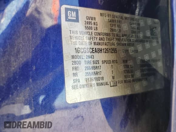 2017 Chevrolet Colorado 2WD LT with VIN 1GCGSCEA8H1261295, listed as a Copart auction lot 70901735 with 127,756 mi miles and Clean title. Bid and sale history available at DreamBid. Image 12.