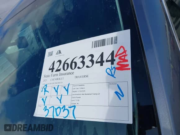 2021 Chevrolet Traverse LS с VIN 1GNERFKW2MJ246314, выставлен на аукционе IAAI как лот 42663344 с пробегом 37 037 миль миль и . История ставок и продаж доступна на DreamBid. Изображение 18.