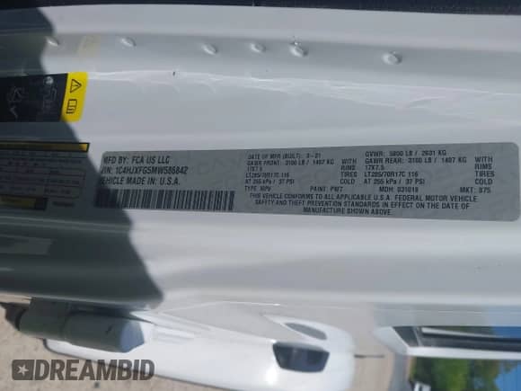 2021 Jeep Wrangler Unlimited Rubicon with VIN 1C4HJXFG5MW586842, listed as a IAAI auction lot 42186683 with 76,450 mi miles and . Bid and sale history available at DreamBid. Image 9.