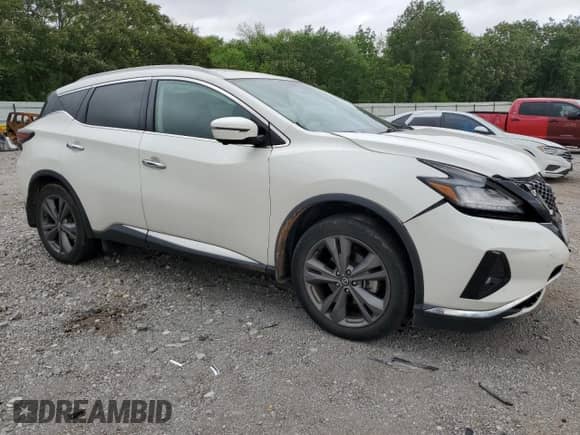 2020 Nissan Murano Platinum with VIN 5N1AZ2DJXLN140102, listed as a Copart auction lot 54988945 with 64,382 mi miles and Salvage title. Bid and sale history available at DreamBid. Image 4.